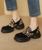 New White Horse Hair Splicing Platform Loafer Shoes